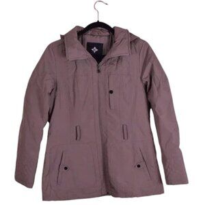 Women's Weather Tamer Khaki Hooded Fall Winter Ski Snow Zip Jacket/Coat - Size S